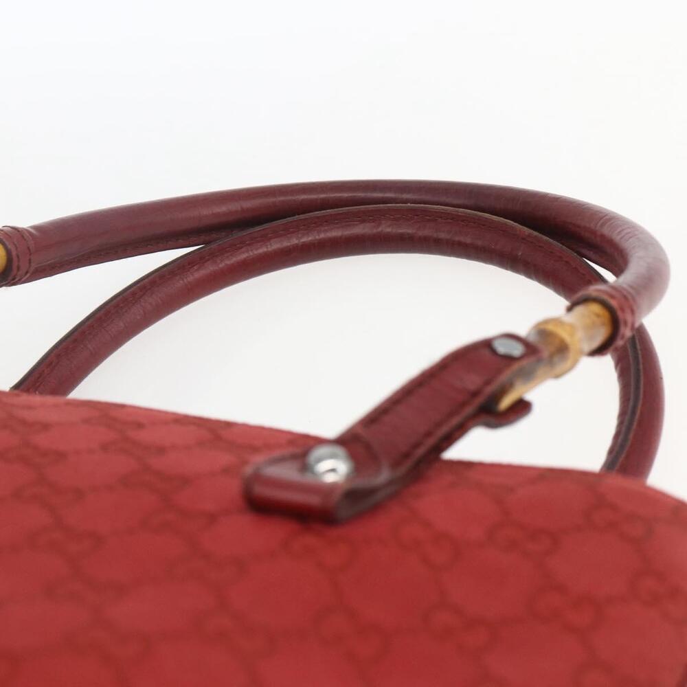GUCCI GG Canvas Bamboo Hand Bag Red 112526 Auth ep12621 - Picture 9 of 16